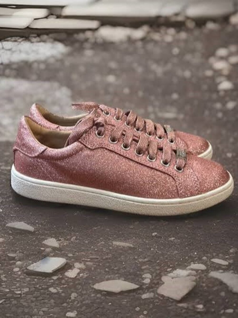 UGG Milo Pink Glitter Fashion Sneaker NEW Size 7
